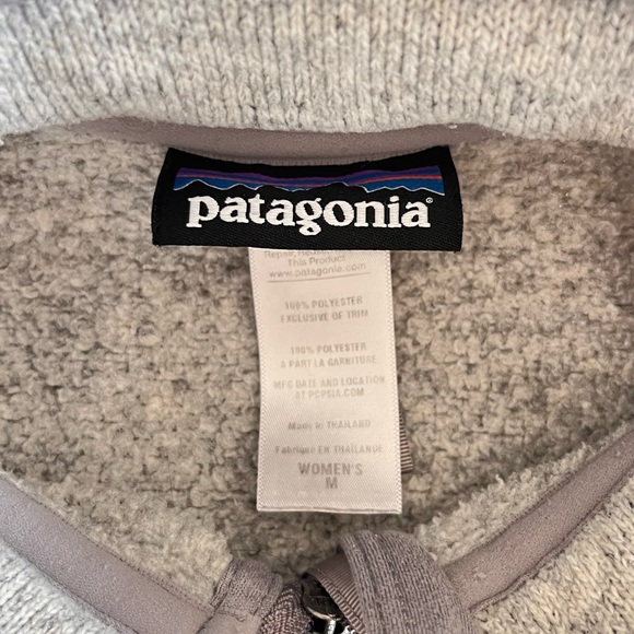 Patagonia Women's Better Sweater Quarter Zip Fleece Light Gray Zip-Up Jacket M - Picture 4 of 5